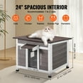 thumbnail image 6 of KFFKFF Cat Wooden Shelter 24"L x 21"W x 18"H, Weather-Resistant Outdoor Cat Home with Viewing Window, Insulated Small Animals House, 6 of 9