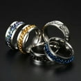 thumbnail image 6 of Silver/Gold/Black/Blue/Rainbow Chain Spinner Band Male Stainless Steel Mens Ring, 6 of 8