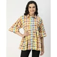 thumbnail image 5 of Moomaya Printed Cotton Shirt Top - Shirt Collar, Relaxed Fit Everyday Top, 5 of 9