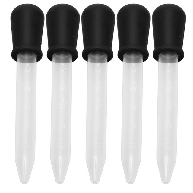 DIY Dropper, 5ml 120mm Transfer Pipettes Easy Safe Use For Food Decoration For Essential Oil Black