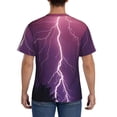 thumbnail image 3 of Bixox Men's Thunderstorm Violet Purple Printed Short Sleeve Skinny Athletic T-Shirt, 3 of 6