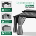 thumbnail image 5 of Clouddwell 10' x 14' Gazebo for Patio, Gazebo Pergola with Sloped Roof, Large Wall-Mounted Heavy Duty Awnings, for Deck, Patio and Backyard,Gray, 5 of 7