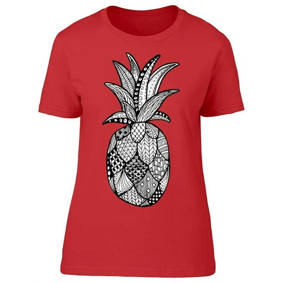 Zentangle Doodle Pineapple T-Shirt Women -Image by Shutterstock, Female Medium
