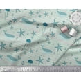 thumbnail image 3 of Soimoi Gray polyester Crepe Fabric Whale & Starfish Ocean Printed Craft Fabric by the Yard 52 Inch Wide, 3 of 3