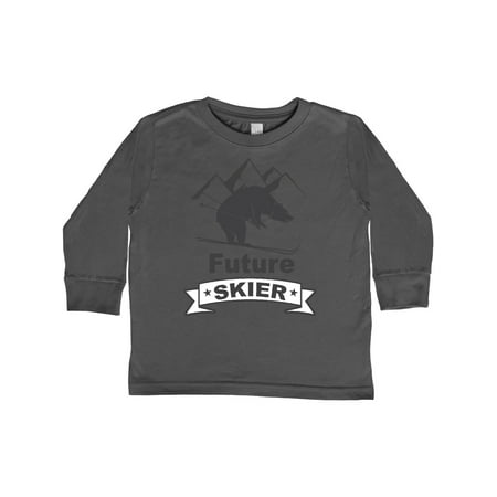 

Inktastic Skiing Bear Future Skier Gift Toddler Boy or Toddler Girl Long Sleeve T-Shirt