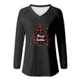 thumbnail image 5 of FDGIU Cute Christmas Graphic Tee for Women, Long Sleeve Crewneck Blouse, Cozy Loose Fit for Holiday Parties, 5 of 6