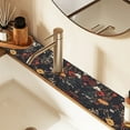 thumbnail image 2 of Yayeee Faucet Mat for Kitchen Sink 14.7" Diatomite Long Splash Guard Pad, Black Floral Pattern, 2 Pack, 2 of 7