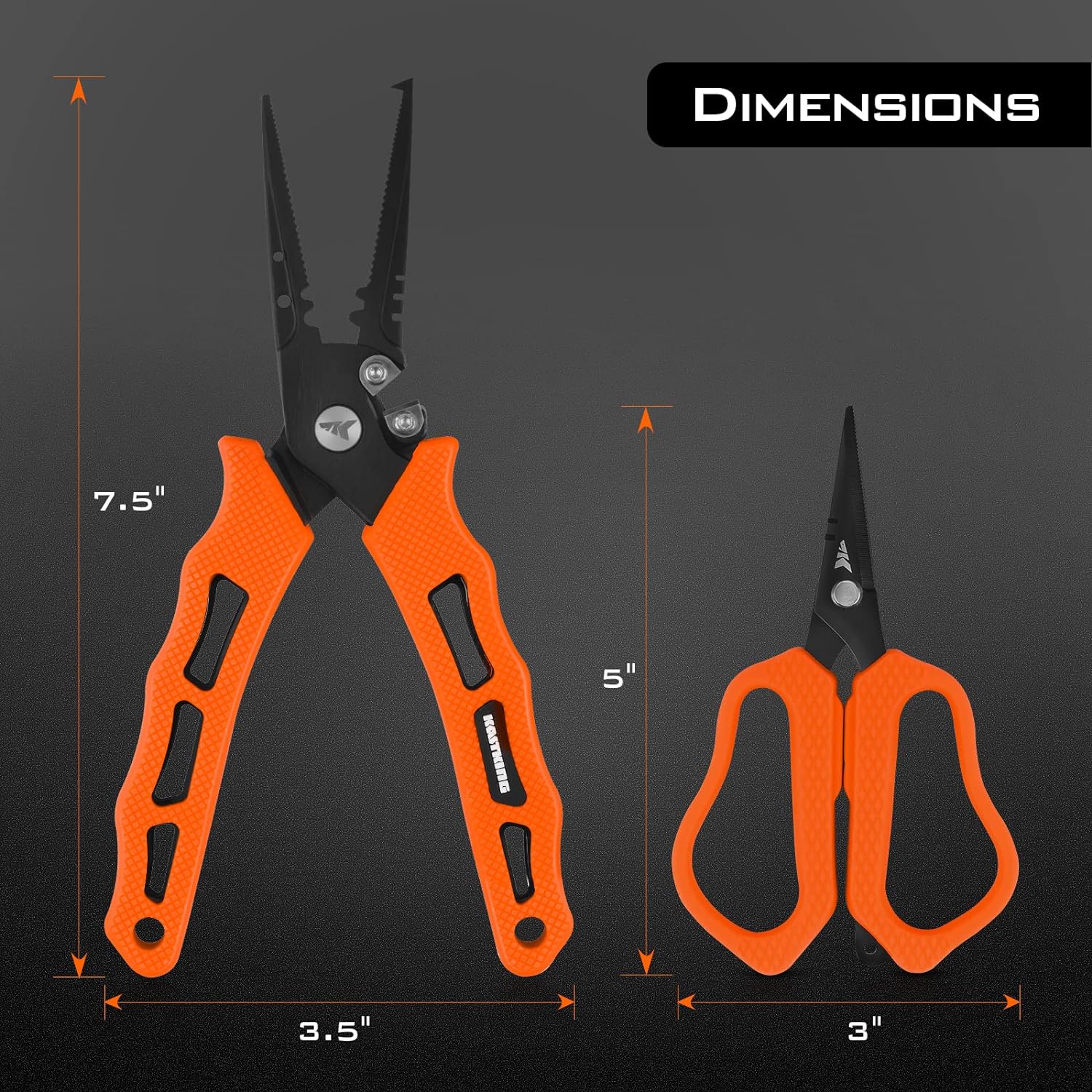 KastKing Cutthroat Fishing Pliers & Braid Scissors Set, 7.5", Saltwater Resistant