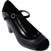 Brinley Co Womens Suede Trim Mary Jane Pumps