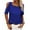 Blue_#62001, variant on Homozy Women's Cold Shoulder Tops Plus Size Short Sleeve White Shirts Basic Summer Tees Solid Color Blouse