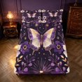 thumbnail image 4 of Homewish Girls Butterfly Bed Sheets, Chic Floral Leaf Full Size Sheets, 4pcs, 1 Flat Sheet, 1 Fitted Sheet and 2 Pillowcases, 4 of 6
