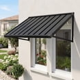 thumbnail image 3 of BACKYARD BEAUTIFUL Metal Awning 40" x 36", Front Door and Window Canopy with Powder-Coated Frame, Weather Resistant Sun and Rain Shelter for Patio, Entrance, Porch and Balcony, Dark Gray, 3 of 9