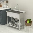 thumbnail image 2 of 36 in. Freestanding Stainless Steel Single Bowl Commercial Utility Sink with Faucet for Laundry Room, 2 of 11