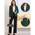 thumbnail image 2 of DARING DIVA Women's Casual Long Sleeve One Button Pockets Suit Jacket S Dark Green, 2 of 6