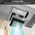 thumbnail image 2 of Range Hood 30 inch Under Cabinet Stainless Steel Kitchen Vent Hood 280CFM Built-in Color silver, 2 of 7