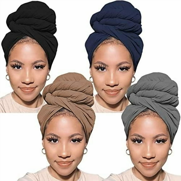 Head Wraps for Black Women African Head Wrap Lightweight for Women Long Plain Turban Hair Scarf Scarves