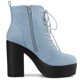 thumbnail image 5 of Botines Allegra K de tacón grueso con Cordón Y cremallera para Mujeres Azul vaquero 37, 5 of 5