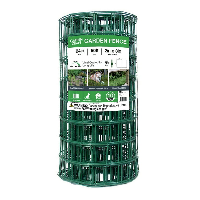 Garden Craft 24 in. H X 50 ft. L Vinyl Garden Fence Green Garden Craft 24 in. H X 50 ft. L Vinyl Garden Fence Green