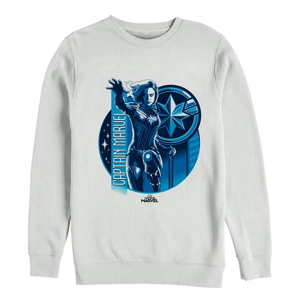 Men's Marvel Captain Marvel Galactic Hero Pull Over Hoodie White Large