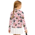 thumbnail image 2 of Psesaysky Rooster Pink Hearts Print Girls Half Zipper Sweatshirts Cute Trendy Fall Pullover Crop Tops for Teen Girls Long Sleeve Sweater Clothes Athletic Shirts 6-7 Years, 2 of 6