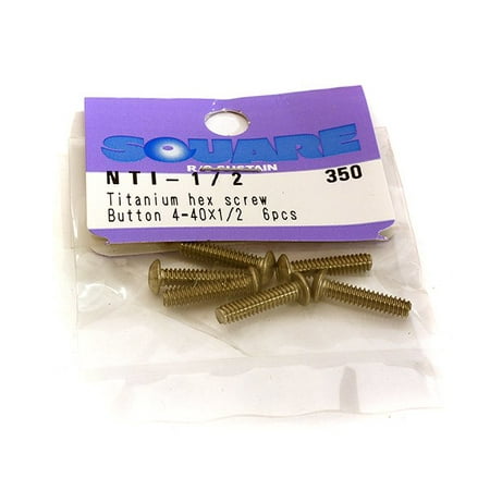 12 1 6 Toy Model Uniforms Integy RC Toy Model Hop-ups SQ-NTI-1/2 Square R/C 4-40 x 1/2in Titanium Button Head Hex Screws (6 pcs.) ()