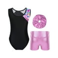 thumbnail image 2 of HULIJA Kids Girls 3Pcs Sleeveless Gymnastics Ballet Leotard with Shorts Headband Set Dance Workout Pink 10, 2 of 5