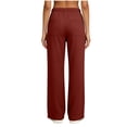thumbnail image 3 of Vixolx Baggy Sweatpants for Women Straight Stretchy Solid Color Casual Sports Trousers Wide Leg Pants with Pocket, 3 of 6