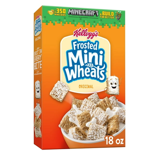 Kellogg's Frosted Mini-Wheats Breakfast Cereal, High Fiber Cereal, Kids ...