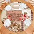 thumbnail image 2 of Pioneer Flower Floral Print Pattern Round Fitted Tablecloth with Elastic Edge,Dining Table Cover Waterproof,Outdoor Round Tablecloth for Camping,Dining,Indoor and Outdoor, 2 of 7