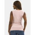 thumbnail image 4 of Time and Tru Ruched Square Neck Top, Sizes XS-3XL, 4 of 5