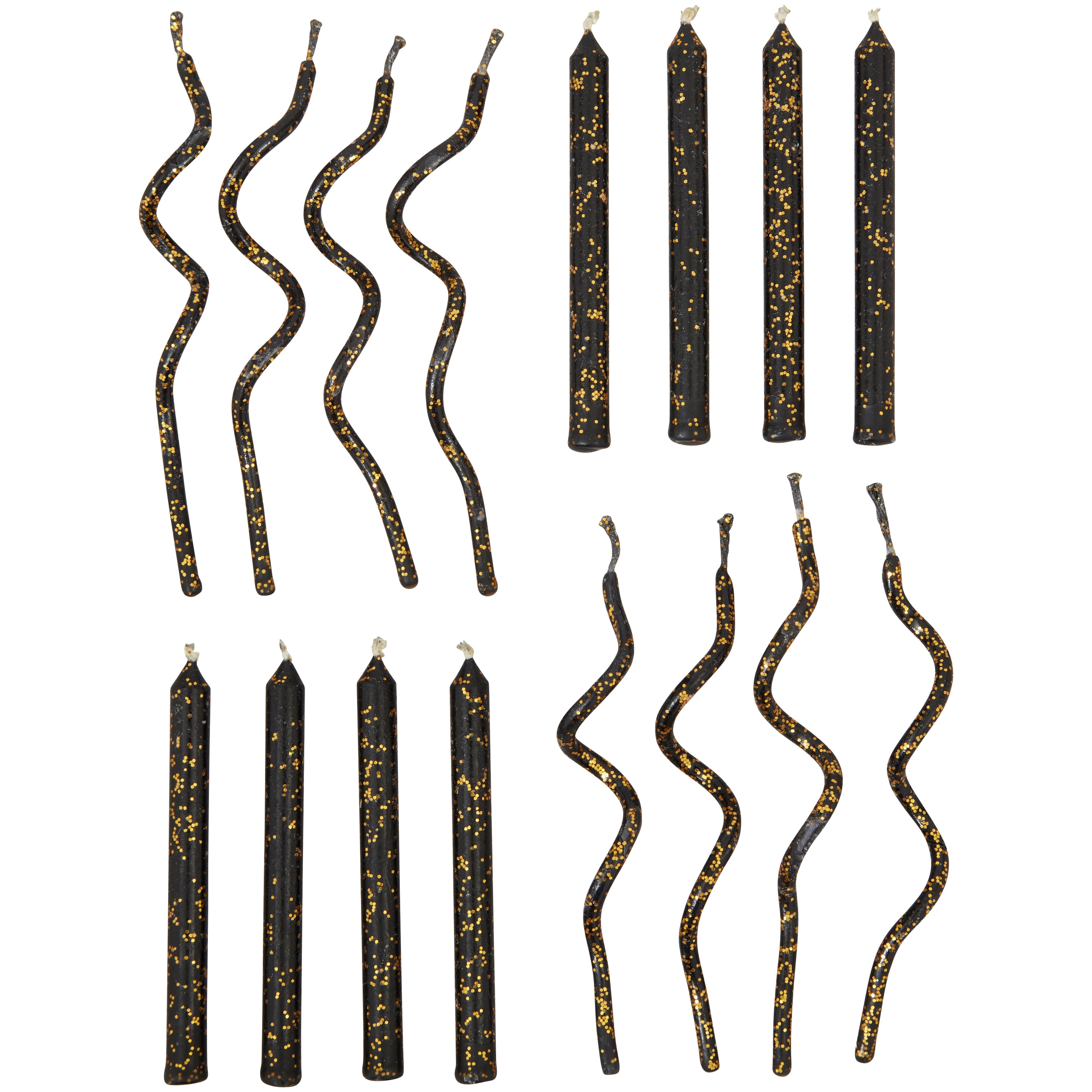 Great Value Black Birthday Candles, 16 count