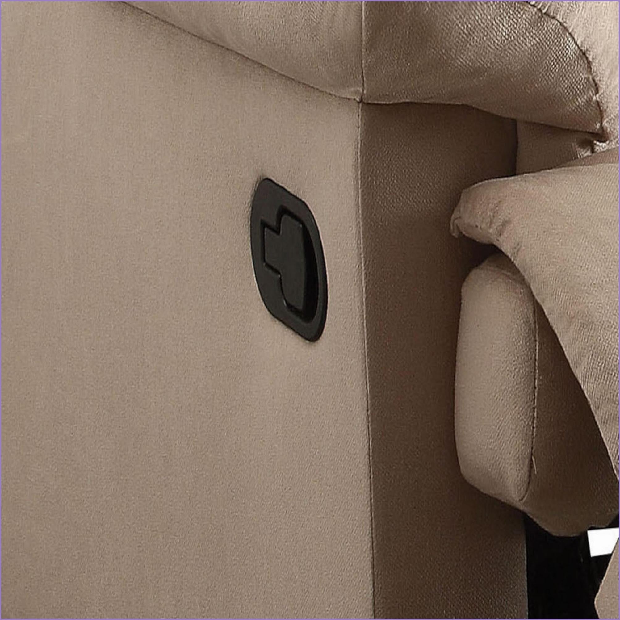Recliner with Motion Recline & Pillow Top Arms | Fabric & Metal Frame | Beige