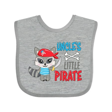 

Inktastic Uncle s Little Pirate Cute Raccoon with Sword Gift Baby Boy or Baby Girl Bib