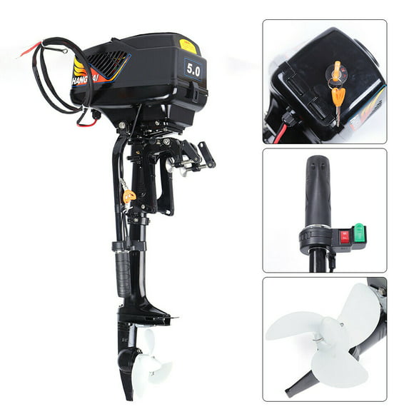 Electric Outboard Motor 5 HP 48V 1200W Short Shaft Electric Outboard Trolling Motor Fishing Boat Engine Rubber Propeller Heavy Duty for Fishing Aquaculture Outdoor Adventure