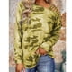 thumbnail image 5 of Camiseta De Manga Larga Para Mujer, Lavable A Máquina, Elegante Tela De Poliéster, Estampado De Camuflaje, Blusa De Hombro Oblicuo Amigable Con La Piel Para Uso Diario ANGGREK Otros, 5 of 6