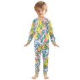 thumbnail image 6 of FORMRS Long Sleeve Top and Pants Pajama Set for Niños 2-Piece Sleepwear, Sizes 18M-8Y, Green Mountains, 6 of 6