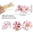 thumbnail image 6 of 4 Pack Luxury Glitter Sparkly Jeweled Gems Crystals Rhinestones Retro Vintage Butterfly Metal French Barrettes Alligator Snap Hair Clips Pins Headpieces Accessories for Women Girls (4PCS), 6 of 7
