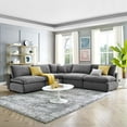 thumbnail image 2 of Sectional Sofa Set, Velvet, Grey Gray, Modern Contemporary Urban Design, Living Lounge Room Hotel Lobby Hospitality, 2 of 10