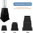 thumbnail image 6 of Adjustable Bed Risers 3, 5, 8 Inch，Heavy Duty Furniture Riser Set of 4 for Beds, Couch & Desk，Under Bed Storage & Dorm Room Essential， Black, 6 of 6