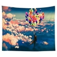 thumbnail image 2 of Tapiz decorativo de estilo nórdico para dormitorio, tela de fondo con impresión Digital, tapiz para el hogar (volando con globos), 2 of 5