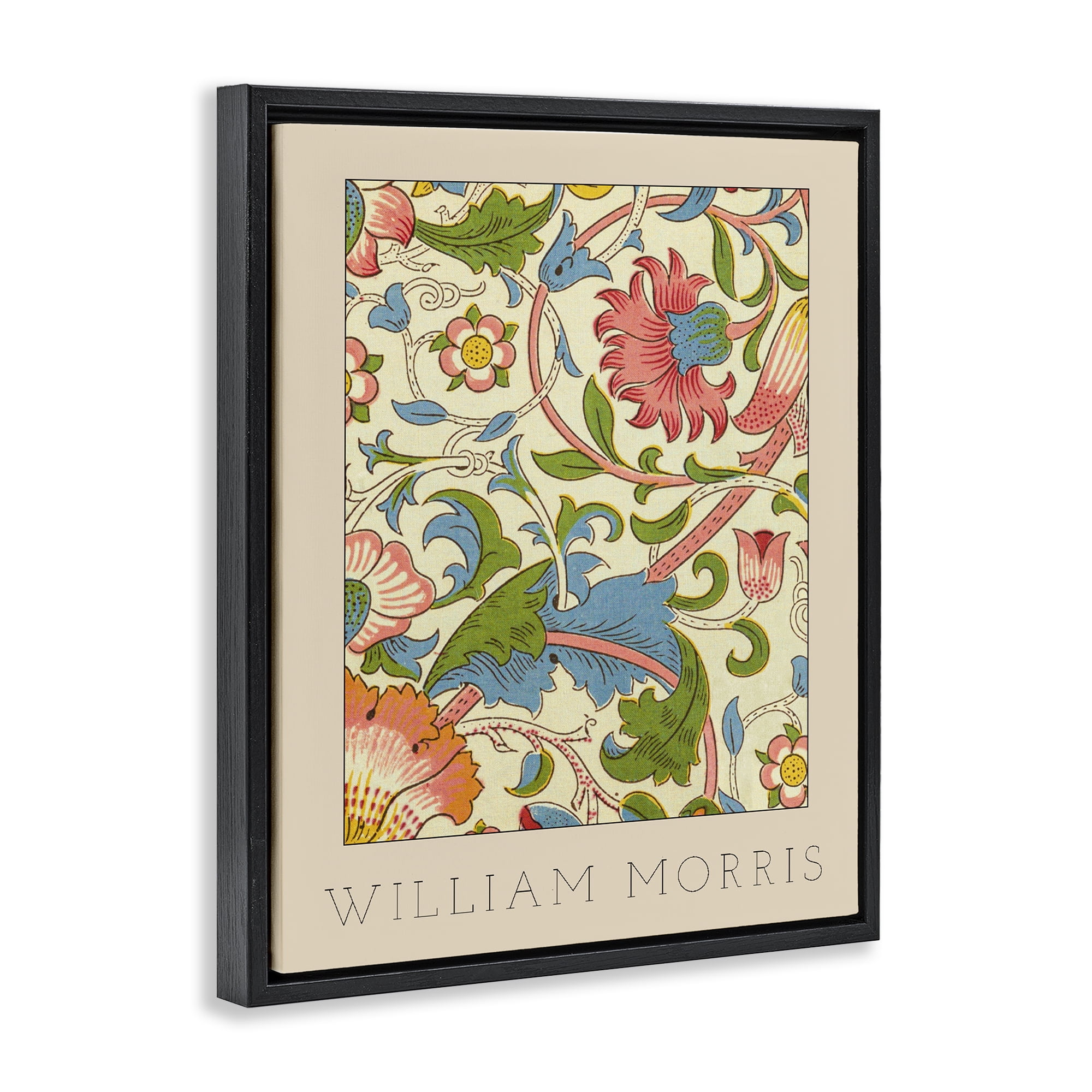 Stupell Industries Stylish Boho Classic Flowers Black Framed Floater Canvas Wall Art, design by Lil' Rue