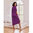 thumbnail image 6 of Ekouaer Long Nightgown for Women Short Sleeve Sleepwear Plus Size Loungewear with Pockets, 6 of 6