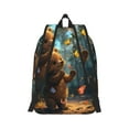 thumbnail image 3 of Daiia Cute Butterfly Bear Vintage Canvas Backpack for Men and Women ,Hiking Backpack,Travel Laptop Bag for School,Large Capacity Backpack-Small, 3 of 8