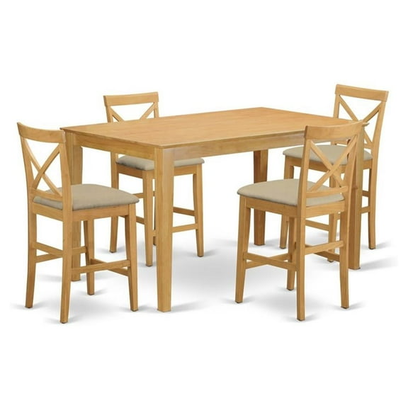 Atlin Designs 5-piece Wood Pub Table and Dining Chairs in Oak