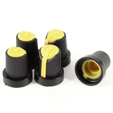 Skirted Amplifier Knobs Unique Bargains Amplifier Speaker 6mm Diameter Hole Rotary Skirted Knob Black Yellow 2 Pcs ()