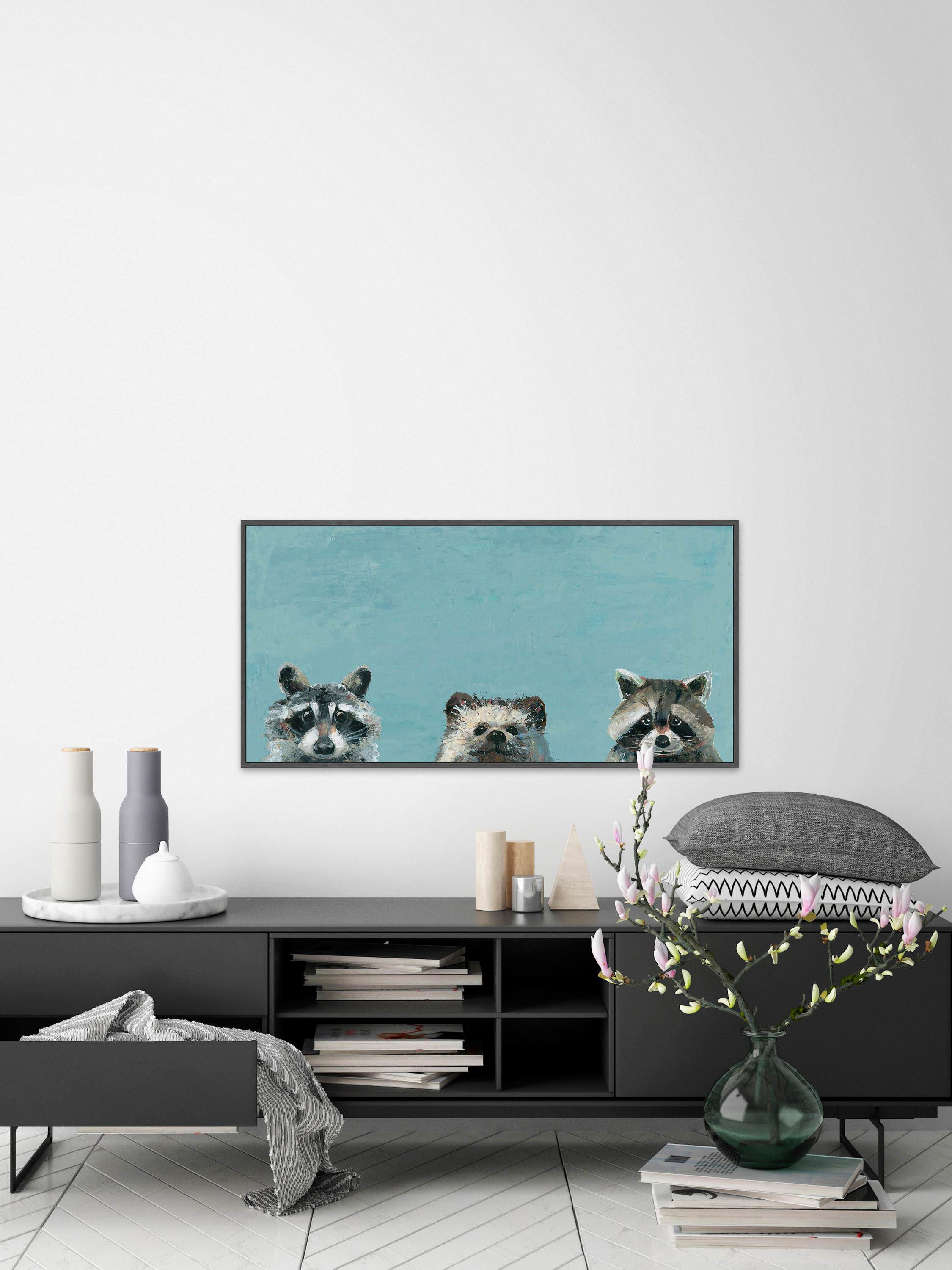 Three Cuties Floater Framed Painting Print on Canvas