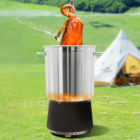 201 Stainless Steel Stock Pot, 55Qt Crawfish Seafood Boil Pot with Draining Basket & Lid for Crab Lobster Shrimp Boiling