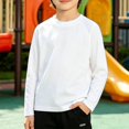thumbnail image 4 of KAUOD Boys Long Sleeve Shirts Crewneck Cotton Pullover Sweatshirts Kids Oversized Casual Fashion Solid Basic Drop Shoulder Tee Tops, 4 of 5