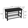 thumbnail image 2 of Nola Home Shoe Bench with Storage, 2-Tier Shoe Rack Padded Seat and Metal Frame, Black, 2 of 6