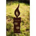 thumbnail image 3 of Flower Pot Candles - Metal Garden Ornament - 20cm - Natural Rust, 3 of 5